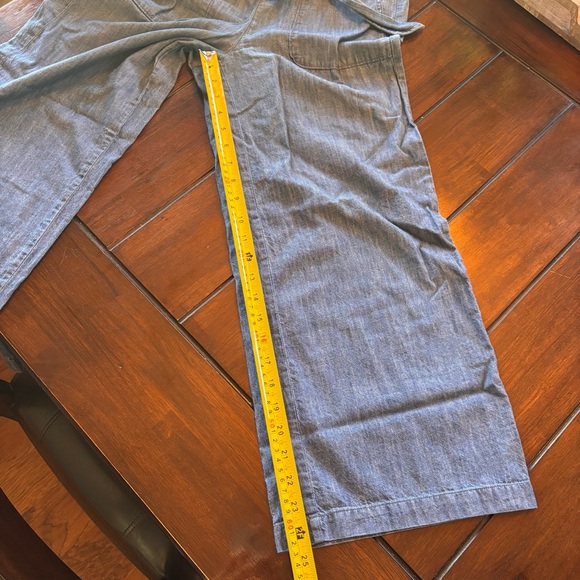 J. Crew wide leg tie waist blue jean pants Size 6 - Picture 6 of 7